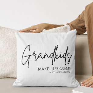 Minimal Chic Grandkids make life Grand  Cushion