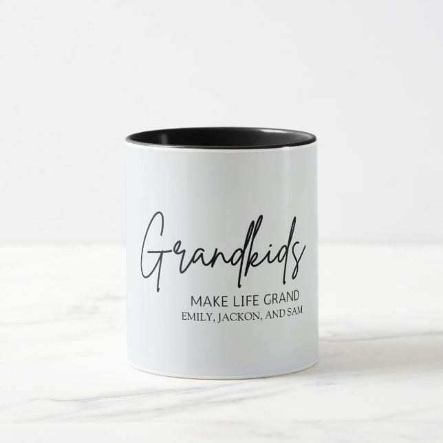 Minimal Chic Grandkids make life Grand  Mug (Center)