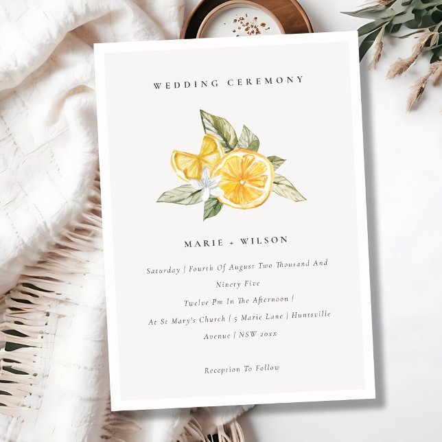 Minimal Chic Lemon Boho Botanical Wedding Invite (Creator Uploaded)