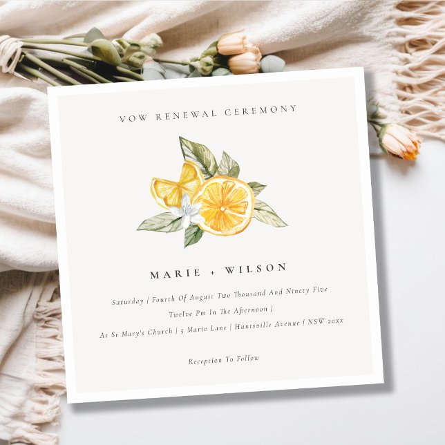 Minimal Chic Lemon Boho Fauna Vow Renewal Invite (Creator Uploaded)