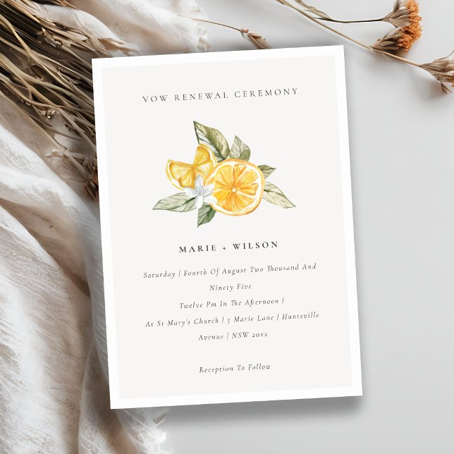 Minimal Chic Lemon Boho Fauna Vow Renewal Invite (Creator Uploaded)
