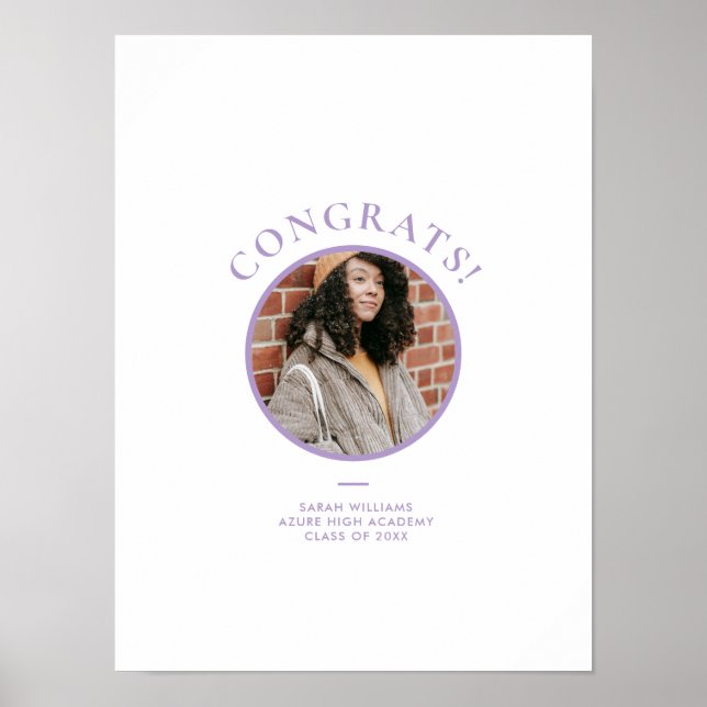Minimal Chic Modern Lavender Graduation Autograph Poster (Front)