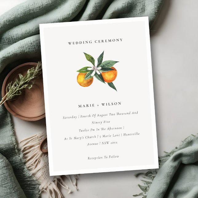 Minimal Chic Orange Boho Botanical Wedding Invite (Creator Uploaded)