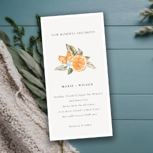 Minimal Chic Orange Boho Fauna Vow Renewal Invite