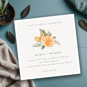 Minimal Chic Orange Boho Fauna Vow Renewal Invite