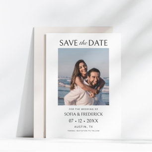 Minimal Chic Photo Black and White Wedding Save The Date
