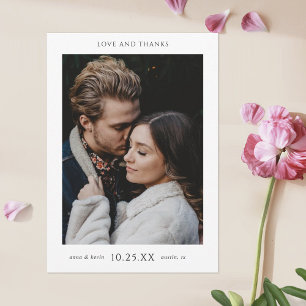 Minimal Chic Photo Wedding Thank You Card