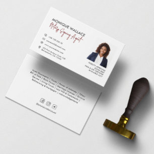 Minimal Chic Professional Photo Notary  Services   Business Card