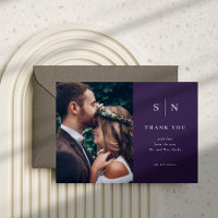 Minimal Chic | Purple Wedding Photo Thank You