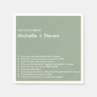 Minimal Chic  Sage | FUN FACT WEDDING Napkin