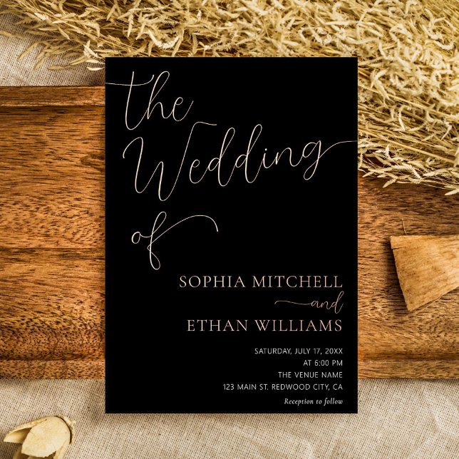 Minimal Chic Script Black Wedding (Creator Uploaded)