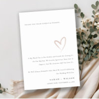 Minimal Chic Simple Blush Pink Heart Wedding