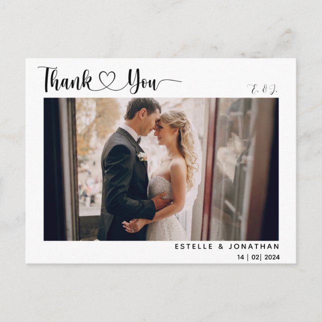 Minimal Chic | Stylish Calligraphy Thank You  Holiday Postcard (Front)