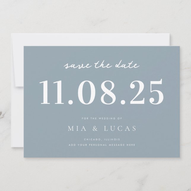 Minimal Chic Wedding Date Non-Photo Save The Date (Front)