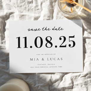 Minimal Chic Wedding Date Non-Photo Save The Date