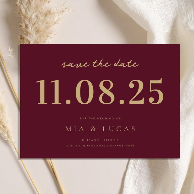 Minimal Chic Wedding Date Non-Photo Save The Date (Creator Uploaded)