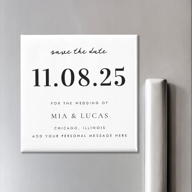 Minimal Chic Wedding Date Non-Photo Save The Date Magnet (Creator Uploaded)