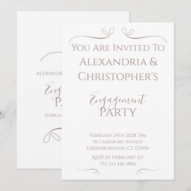 Minimal Chic Wedding Engagement Party Invitation (Front/Back)