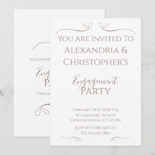 Minimal Chic Wedding Engagement Party Invitation
