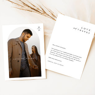 Minimal Chic Wedding Photo Thank You Card
