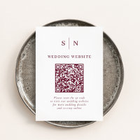 Minimal Chic | White and Burgundy QR Code Wedding