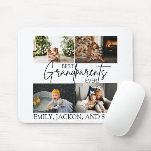 Minimal Chic White Best Grandparents Photo Mouse Pad