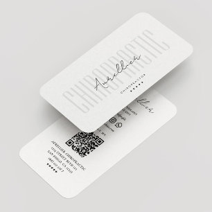Minimal Chiropractor Therapist Clean White Modern Business Card