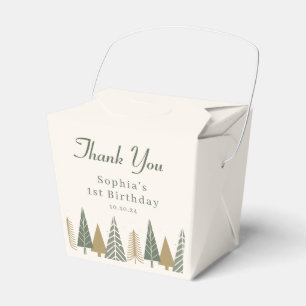 Minimal Christmas 1st birthday Photo Thank You  Favour Box