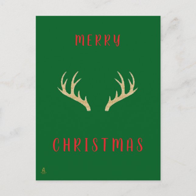Minimal Christmas Line Art Tree | KaliraArts Postcard (Front)