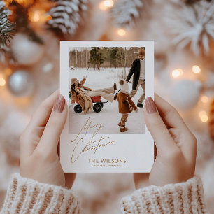 Minimal Christmas Modern Family Photo Holiday Card