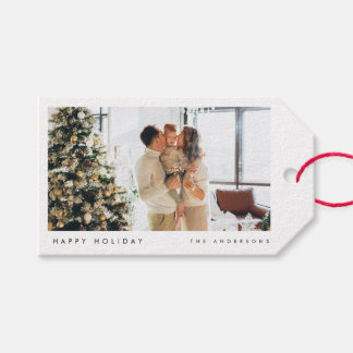 Minimal Christmas Photo | Modern Family Photo Gift Tags