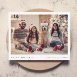 Minimal Christmas Photo | Modern Family Portrait Holiday Card<br><div class="desc">A stylish holiday photo flat greeting card with classic typography “Happy Holidays” in black on a clean simple minimalist white background with a white border. The photo, name and greeting can be easily customized for a personal touch. A simple, minimalist and contemporary christmas design to stand out this holiday season!...</div>