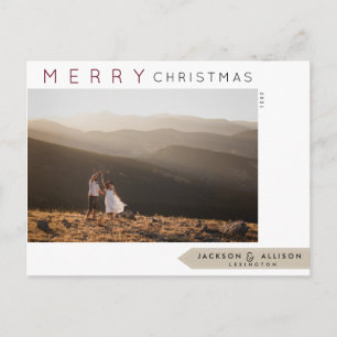 Minimal Christmas Pine Tree and Photo Card