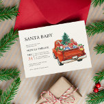 Minimal Christmas Santa Baby Shower Winter Invitation<br><div class="desc">Santa BABY! Perfect winter Christmas baby shower theme with a minimalist design invitation featuring a watercolor car with a Christmas tree.</div>