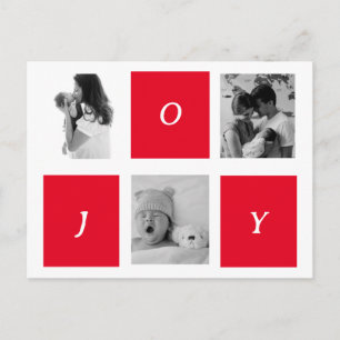 Minimal Christmas Simple Black and White Photo Postcard