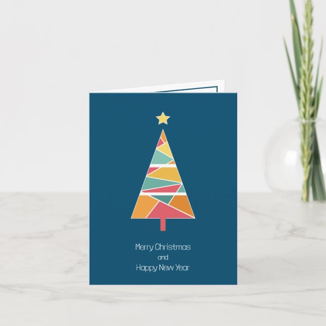 Minimal Christmas tree Christmas card (Front)