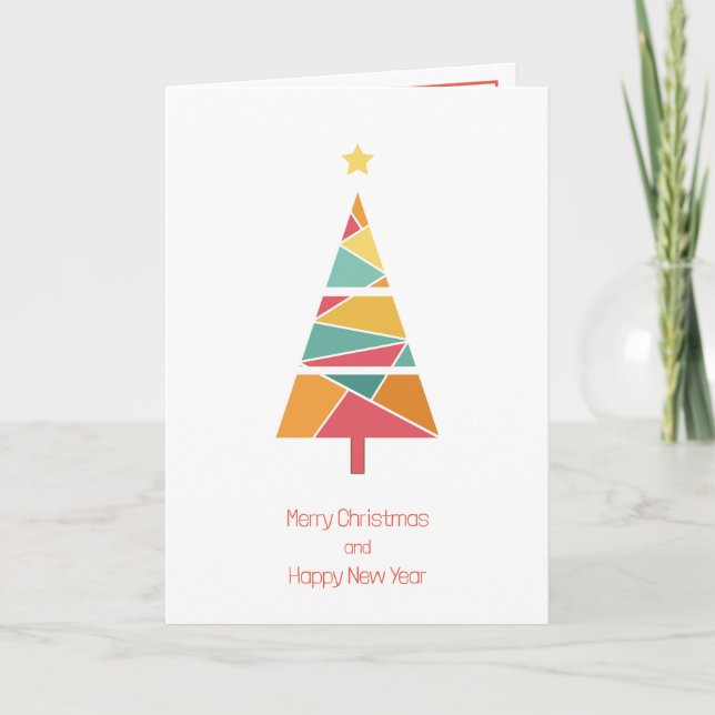 Minimal Christmas tree Christmas card (Front)