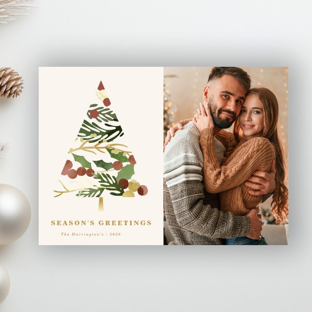 Minimal Christmas Tree Photo Holiday Card (Creator Uploaded)