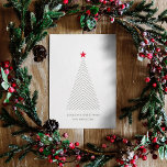 Minimal Christmas Tree | Red Star Clean Simple Holiday Card<br><div class="desc">Simple, stylish minimalist flat holiday card featuring a 'scandi' scandinavian minimal christmas tree with a simple red star. The reverse features a complementary simple clean stripe pattern. The design features modern minimalist typography which can be easily personalised with your own greeting, family name & year, perfect for the festive season!...</div>
