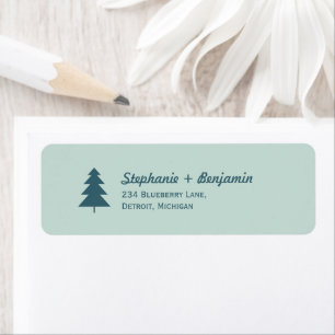 Minimal Christmas Tree Return Address Label