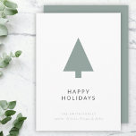 Minimal Christmas Tree | Sage Green Clean Simple Holiday Card<br><div class="desc">Minimalist, bold and simple christmas tree silhouette design custom flat holiday card in a 'scandi' scandinavian design style. The modern, minimal and bold design stands out from traditional christmas designs and is the perfect choice for the festive season. The card can easily be personalised with your own happy holidays greeting,...</div>
