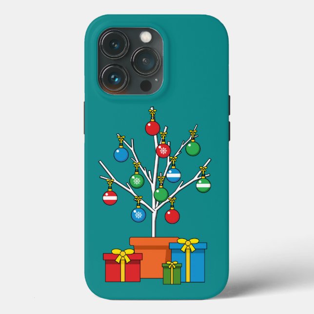 Minimal Christmas Tree with Presents Case-Mate iPhone Case (Back)