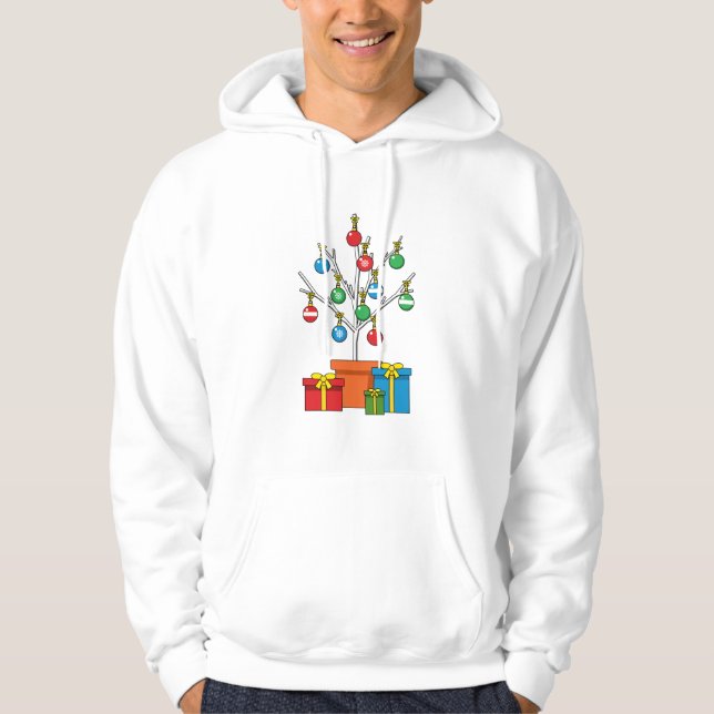 Minimal Christmas Tree with Presents Hoodie (Front)