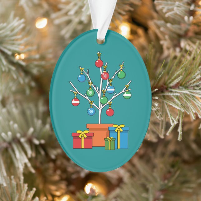 Minimal Christmas Tree with Presents Ornament (Tree)