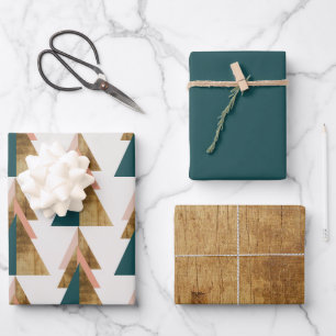 Minimal Christmas Tree Wrapping Paper Sheet