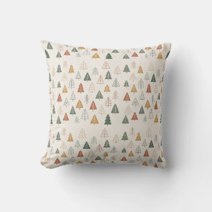 Minimal Christmas Trees Pattern Cushion