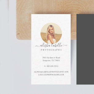 Minimal Circle Photo Frame Business Card