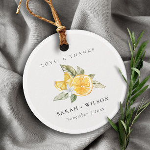 Minimal Citrus Lemon Botanical Boho Wedding Favour Tags