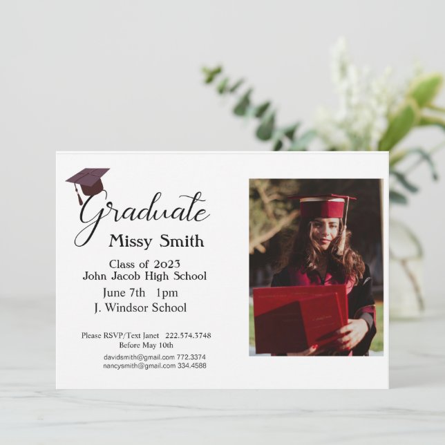 Minimal Class of 2024 Photo Invitation (Standing Front)