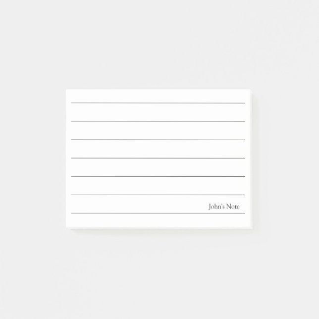 Minimal Classic Abstract Writing Lines Custom Name Post-it Notes (Front)